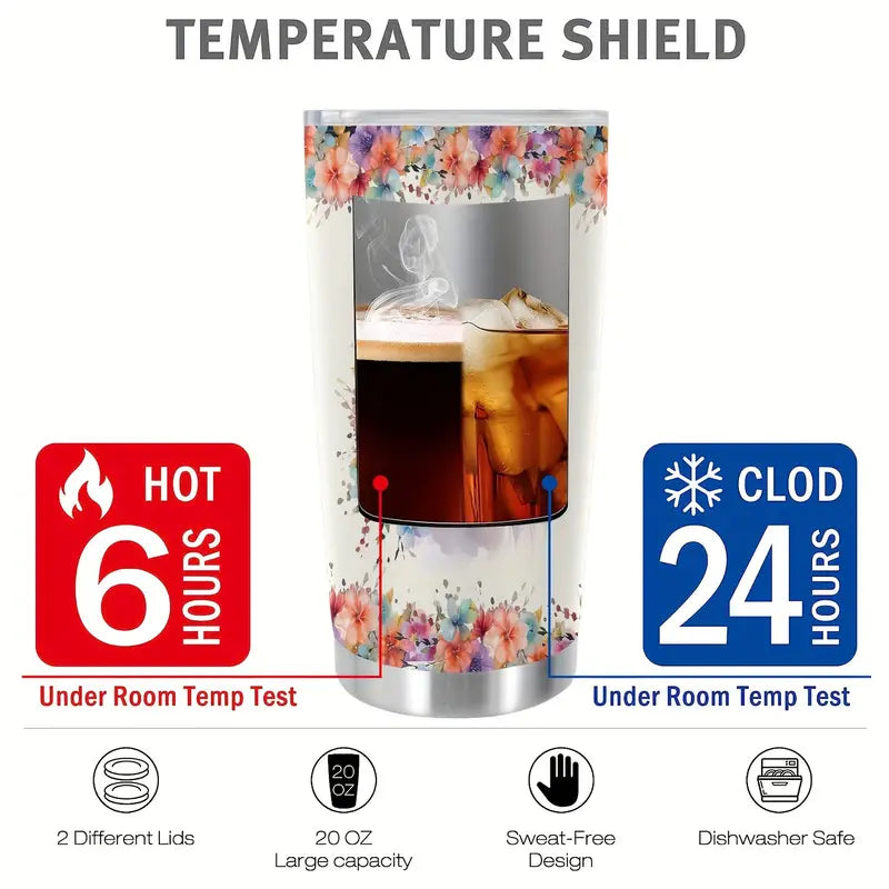 20 oz Cup Stainless Steel Horse Print Tumbler