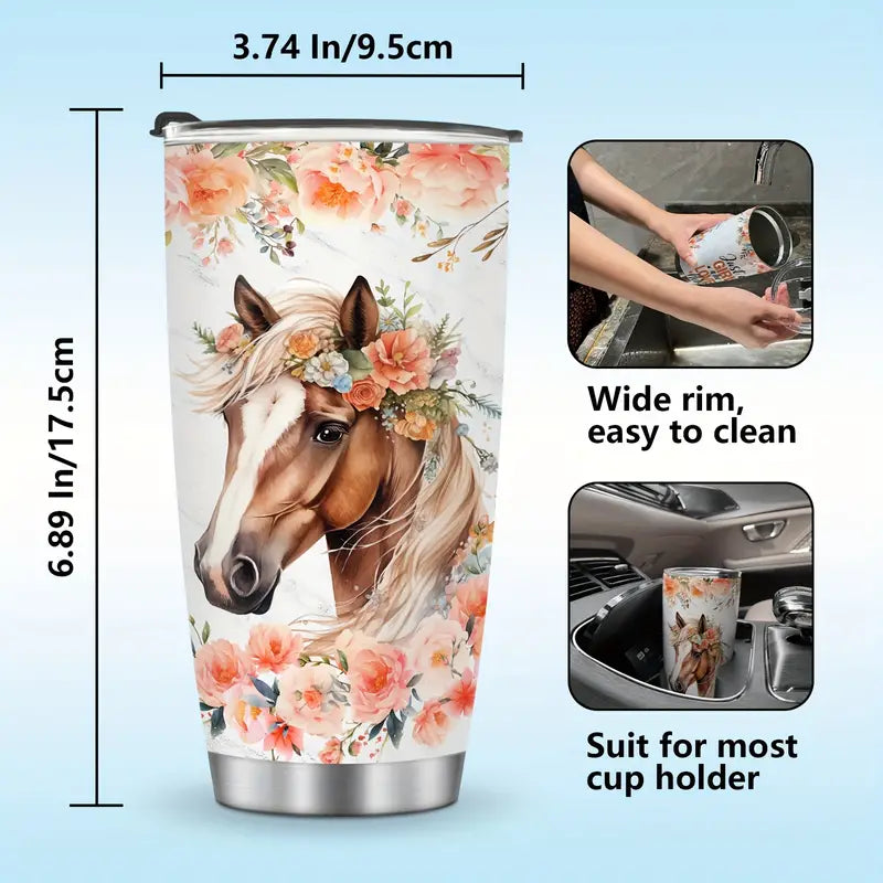 Stainless Steel Horse Print Insulated Cup