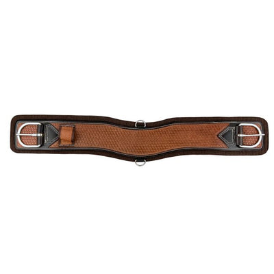 Showman Basketweave Tooled Felt Bottom Western Girth