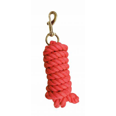 9 Ft Cotton Lead Rope With Brass Plated Snap