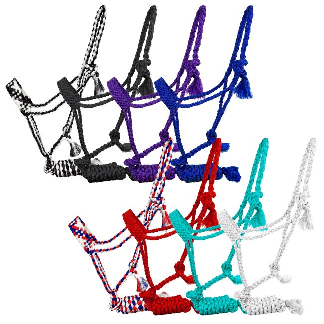 Showman Woven Nylon Mule Tape Halter With 8ft Removable Lead