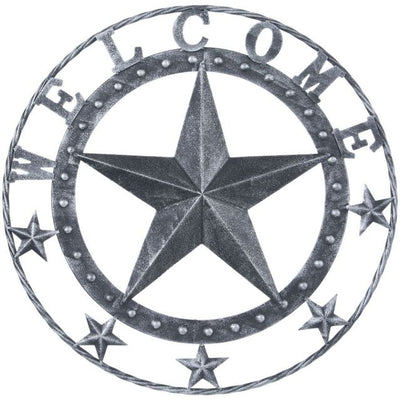 Antiqued Decorative 18" Welcome Metal Star