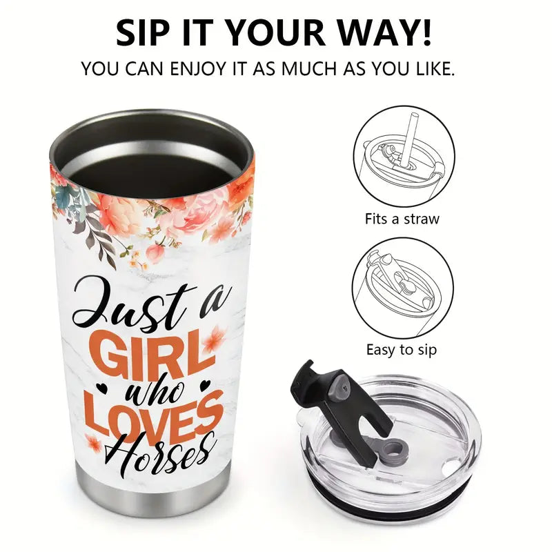 Stainless Steel Horse Print Insulated Cup