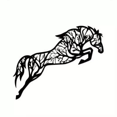 Artistic Metal Jumping Horse Wall Decor 3D Silhouette