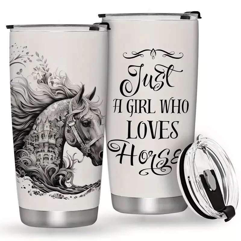 Just A Girl Who Loves Horses Insulated 20 Oz Tumbler