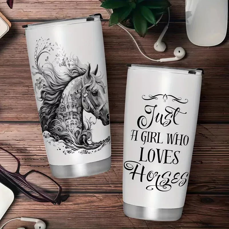 Just A Girl Who Loves Horses Insulated 20 Oz Tumbler