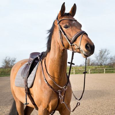 Horze Adjustable Hunting Breastplate - Light Brown Horse