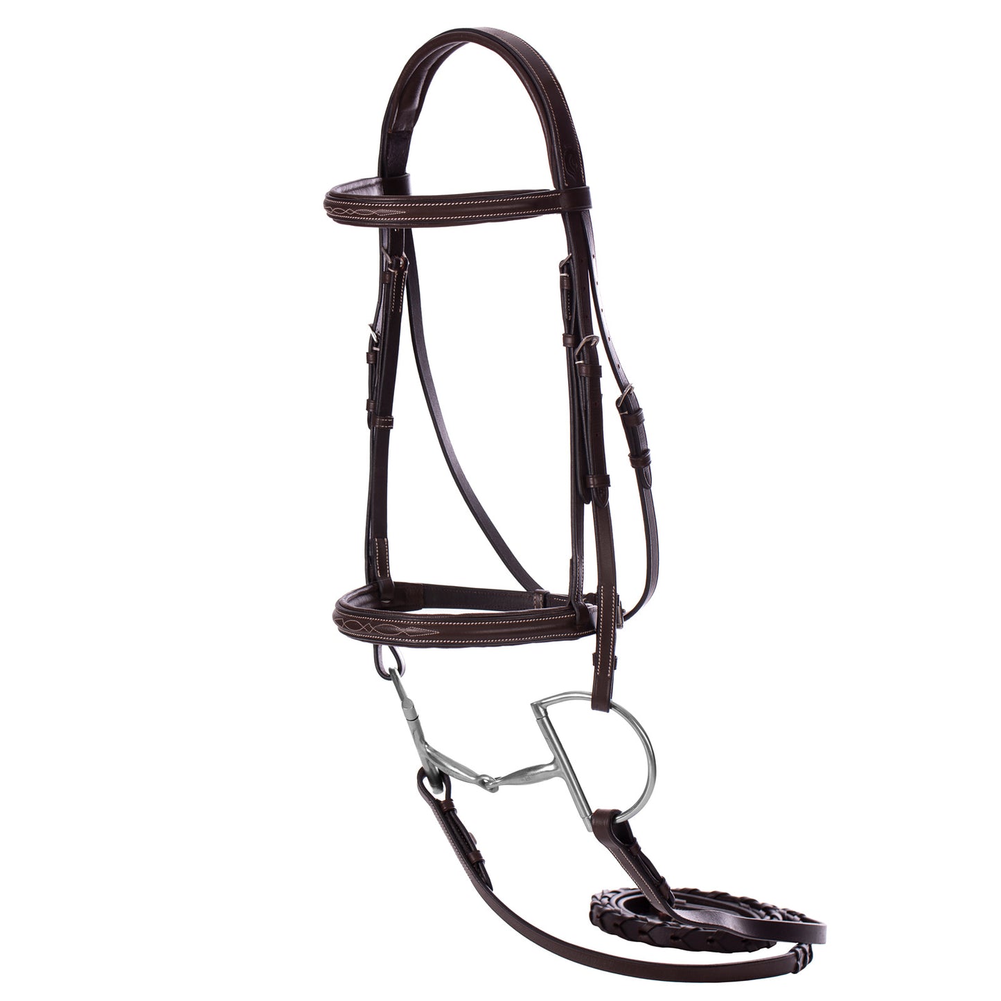 Equinavia Saga Fancy Stitched Hunter Bridle & Reins - Chocolate Brown