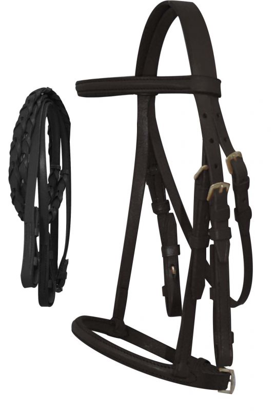 Versa Schoolie Plain Raised English Bridle With Reins