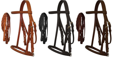 Versa Schoolie Plain Raised English Bridle With Reins