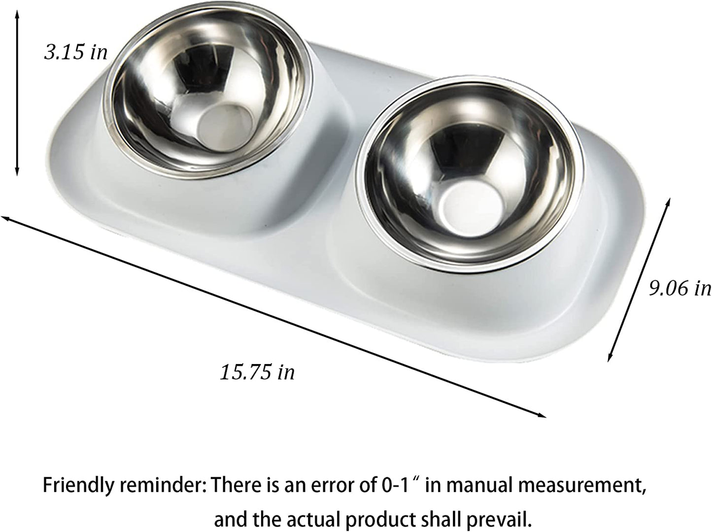 Easy Feed Spill-Proof Slanted Double Dog Bowl