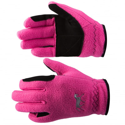 Horze Kids Gloves - Fleece - Deep Coral Pink