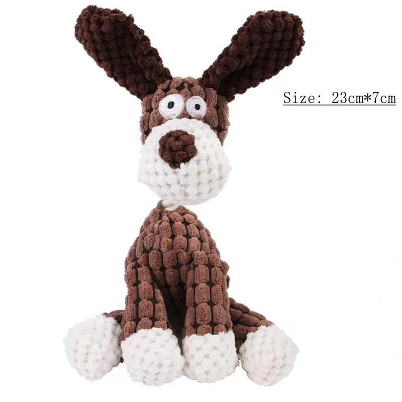 Plush Corduroy Dog Toy with Squeaker