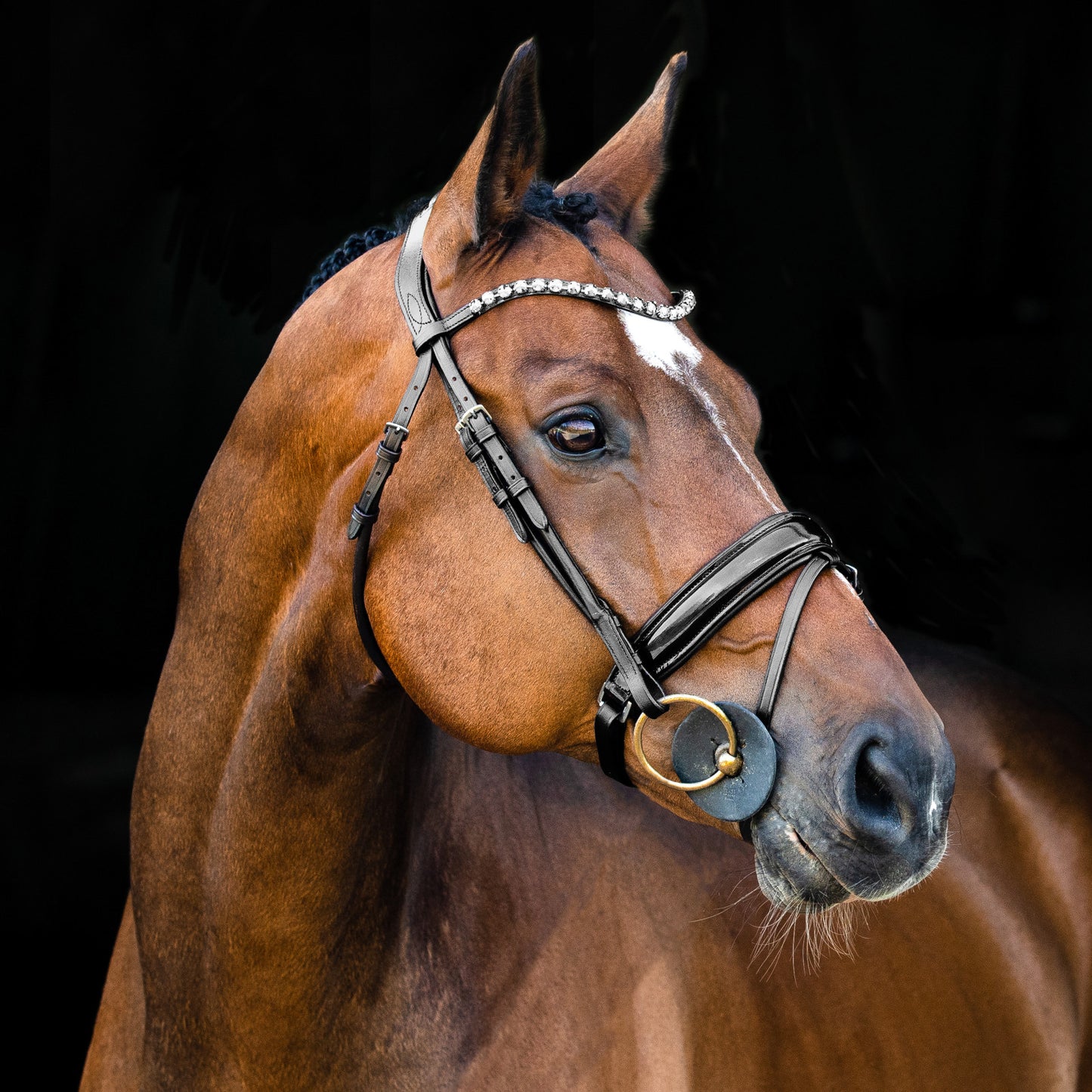 Horze Clermont Ergonomic Crystal Bridle - Black