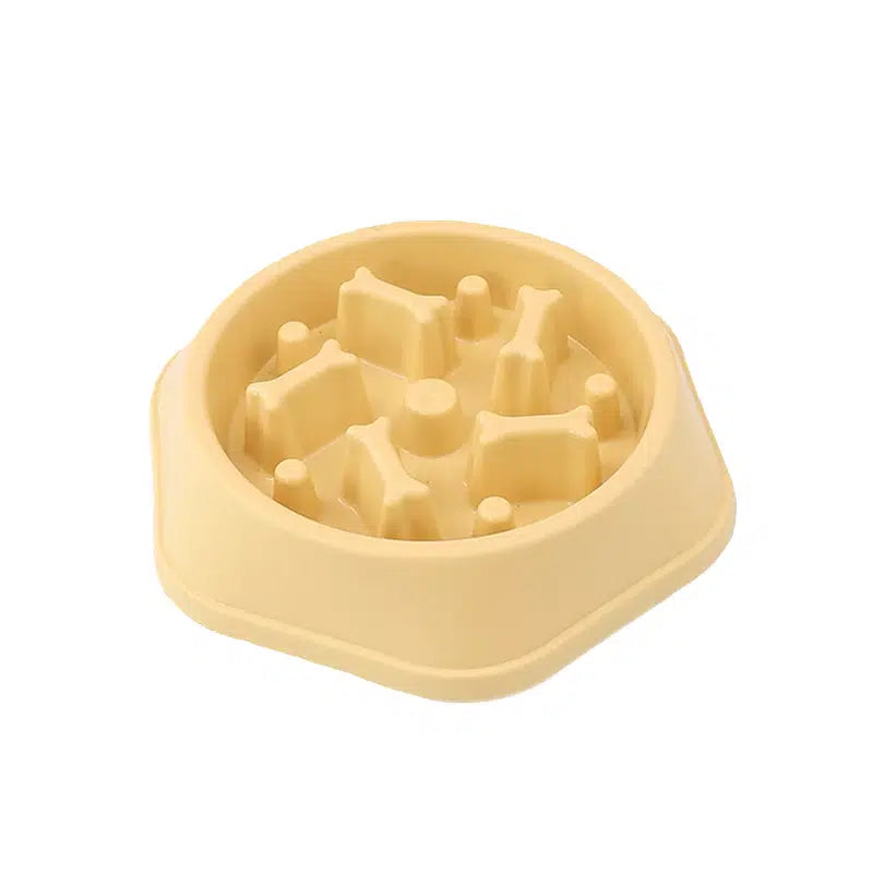 Slow Feeding Dog Bowl With Dog Bone Design-Colors Available